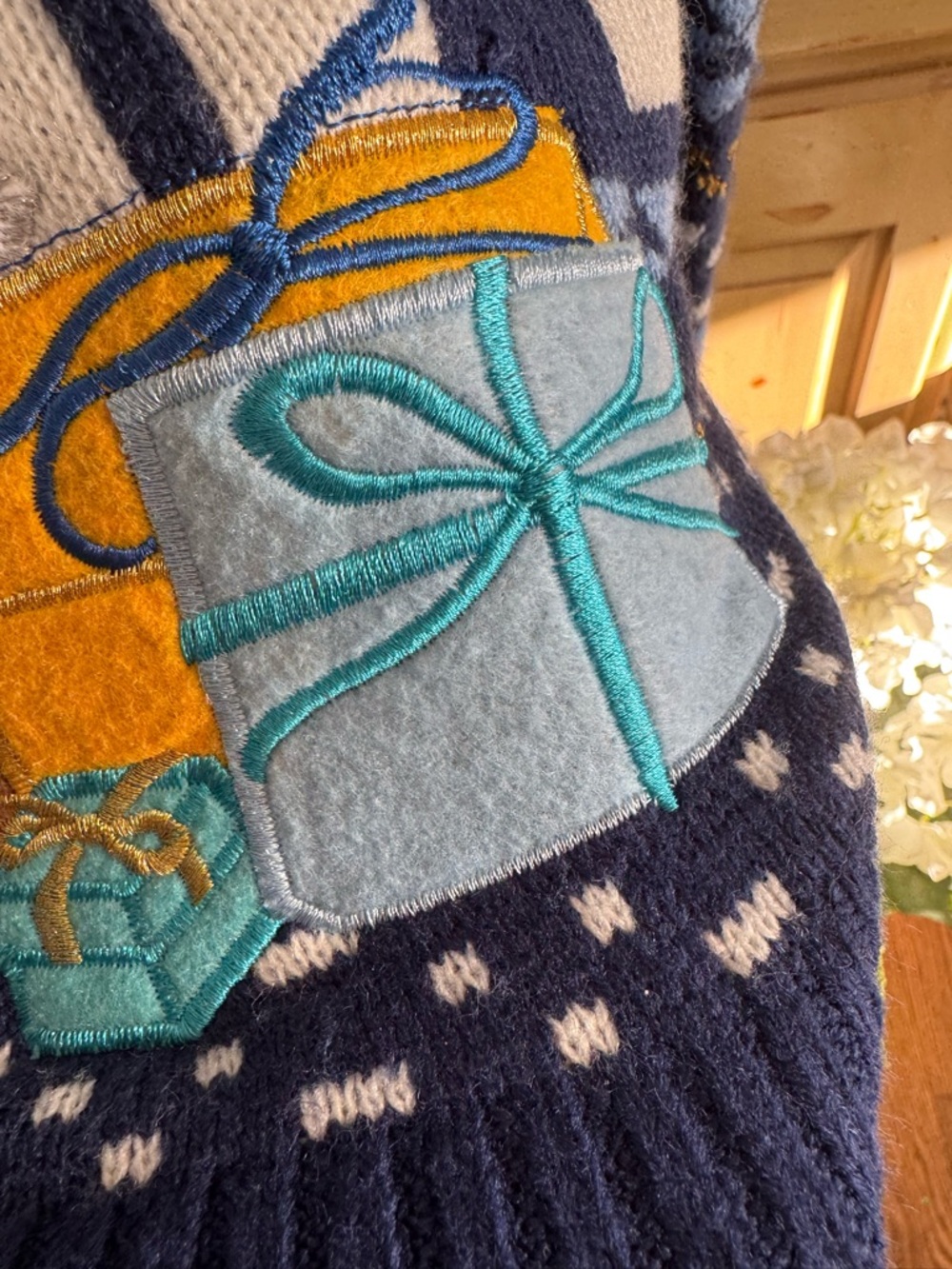 Hanukkah Cat Multimedia Sweater with Gift Design - Picture 9 of 13